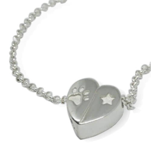 colgante corazón en plata de ley para mascotas