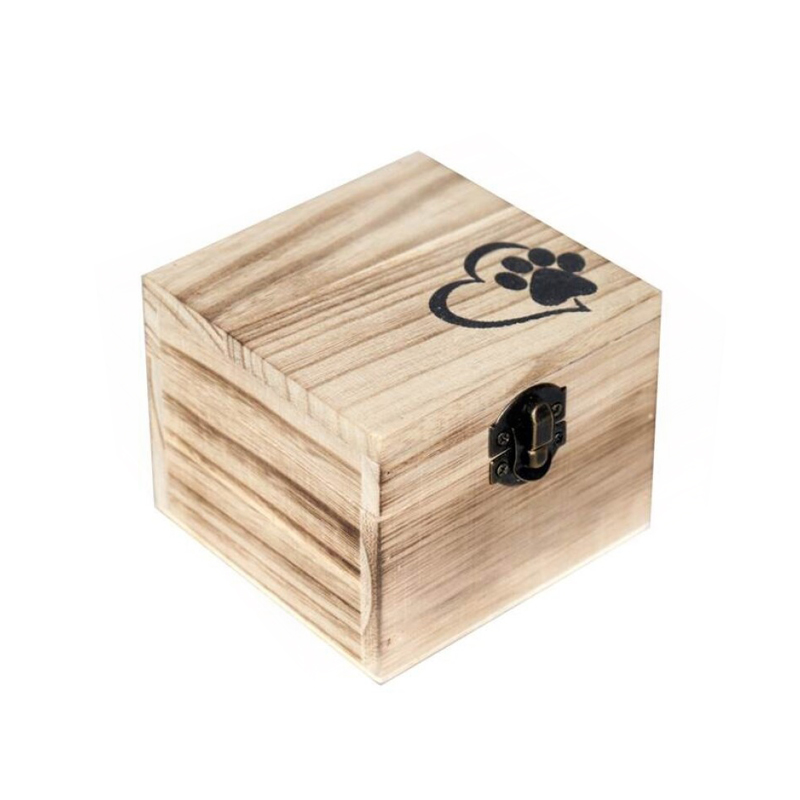 caja urna madera corazón con huella